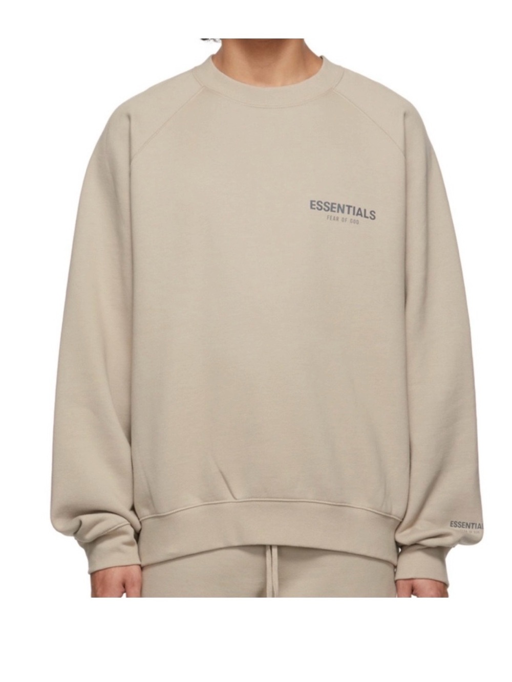 Essentials Men’s Crewneck Sweatshirt in Tan